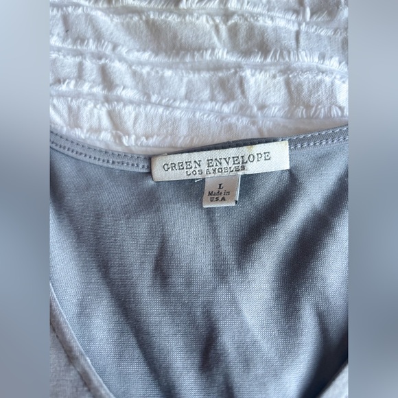 GREEN ENVELOPE, women's grey top, soft material - Picture 2 of 4